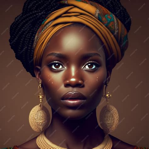 Premium Ai Image Black Beauty Beautiful Black Girl Afro American African Woman Black Model