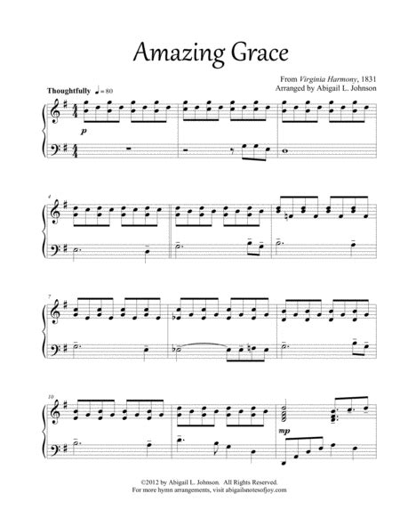 Amazing grace piano sheet music. Download Amazing Grace (Beautiful Piano Solo) Sheet Music By Virginia Harmony, 1831 - Sheet ...