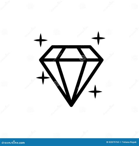 Icône De Diamant Illustration De Vecteur Signe En Cristal Brillant