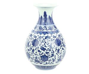 Chinese Vase Porcelain Lotus Blue White D Xh Cm Fine Asianliving