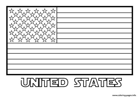 American Flag United States Coloring Page Printable