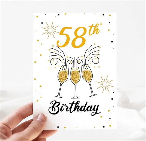 Funny Birthday Card 58th Happy Birthday Card 58th Birthday Etsy
