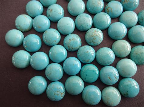 X Mm Natural Turquoise Gemstone Cabochon Dyed Dome Cabochon