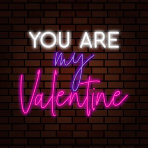 Premium Vector You Are My Valentine Neon Style Sign Illustration