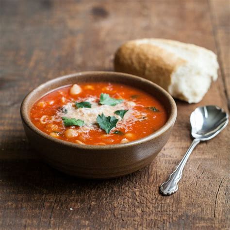 Tomato Soup With Chickpeas And Pasta Recipe Quick From Scratch Soups