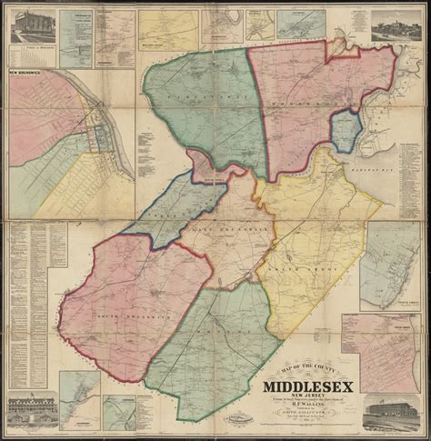 Map Of The County Of Middlesex New Jersey Digital Commonwealth