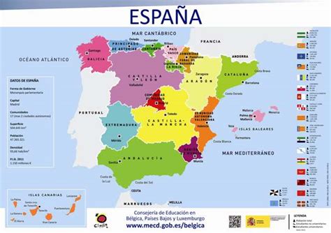 España Mapa De Las Comunidades Autónomas Españolas Publicaciones