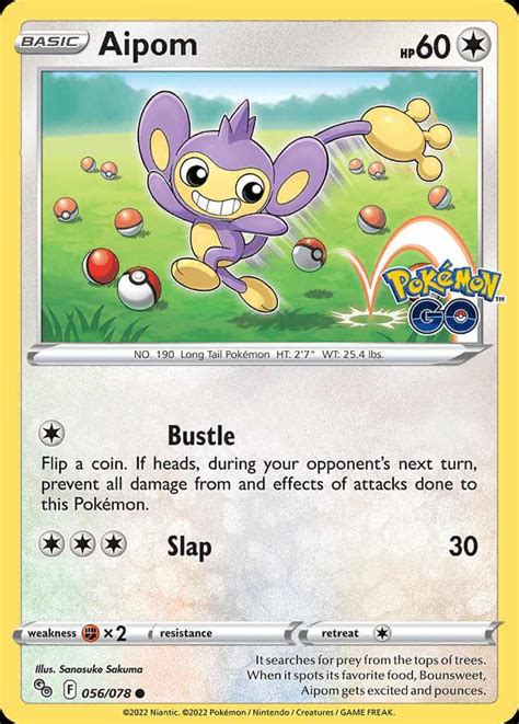 Aipom Pgo 56 Pokémon Card Database Pokemoncard