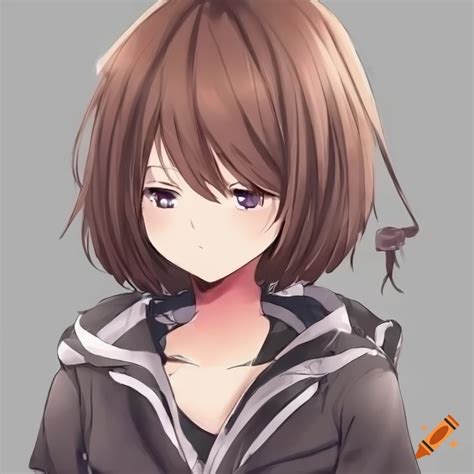 A Tomboyish Anime Girl With Short Brown Hair