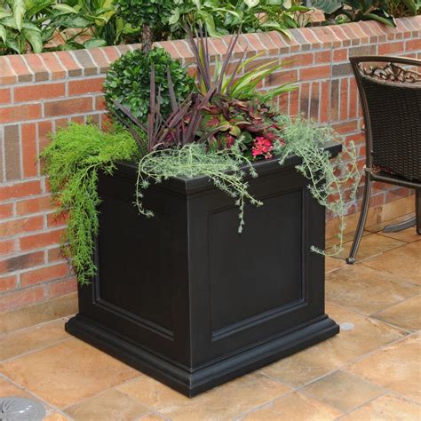 Fairfield 28square Patio Planter In Black White Espresso Sandstone