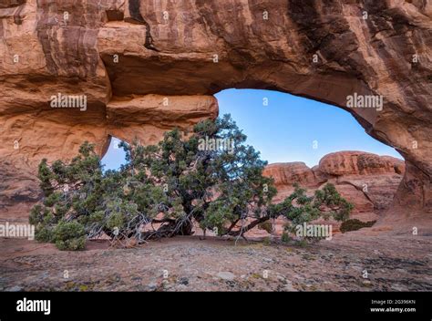 Partition Arch Arches National Park Utah Usa Stock Photo Alamy