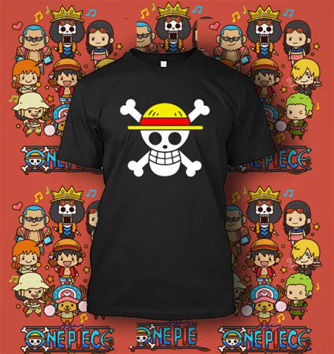 One piece nw soundtrack shinsei gang of straw. Straw Hat Pirates Jolly Roger One Piece Tshirt - Frisk ...