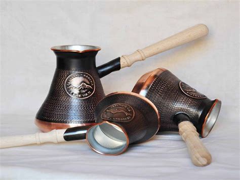 Armenian Coffee Pot Copper Jazva Makers Ararat Wooden Handle Etsy