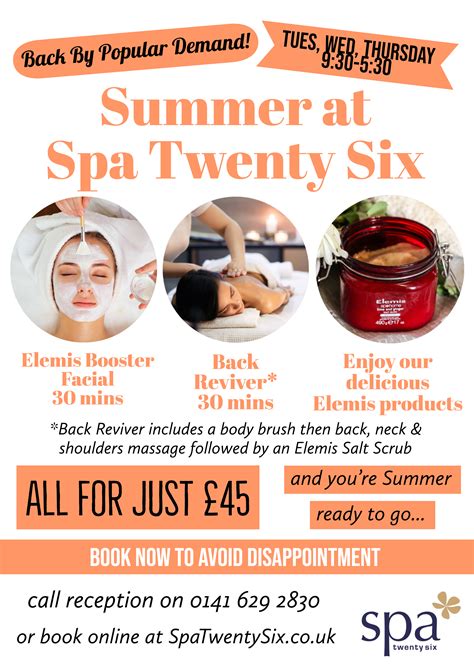 Summer At Spa 26 Spa Twenty Six Elemis Day Spa Glasgow Southside