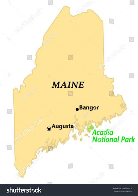 Acadia National Park Locate Map Stock Vector Royalty Free
