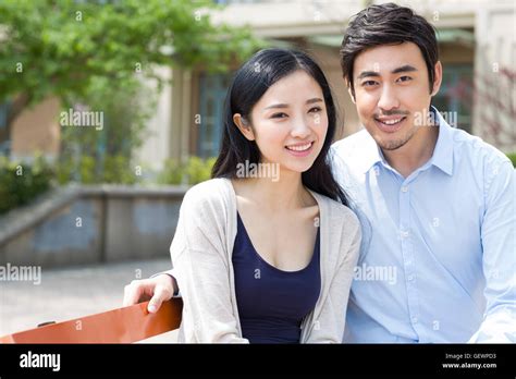 Portrait Of Happy Young Chinese Couple Stock Photo Alamy