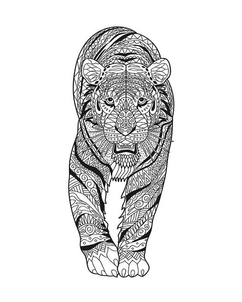 Tiger Drawing Tiger Zentangle By Renato Reyes Tiger Art Mandala