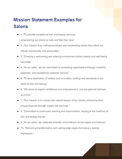 Mission Statement Examples For Salon How To Write Guide Examples