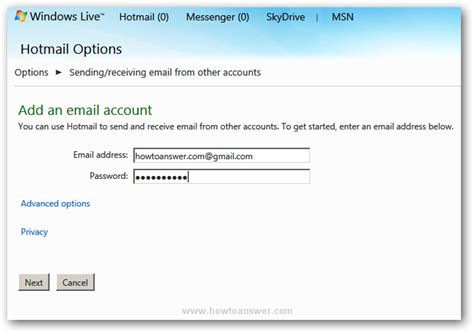 Send Or Receive Emails From Other Accounts Using Hotmail Windows Live