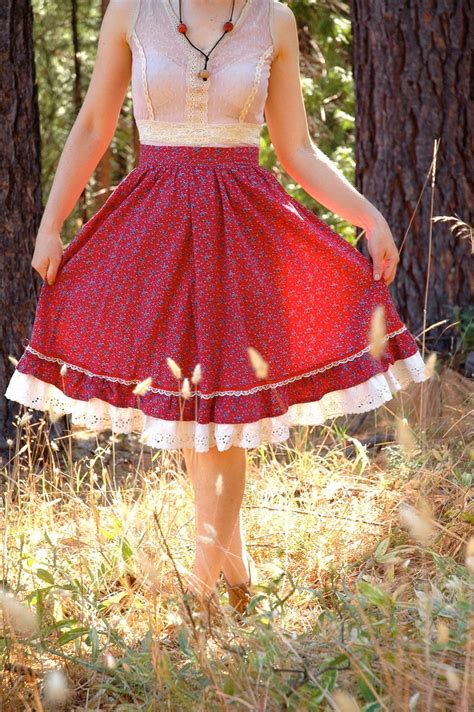 Gunne Sax Style Prairie Skirt 1970s Calico Skirt 100 Etsy