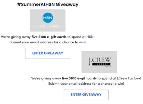 Crew was not accepting debit & prepaid card support. Win a $100 Gift Card to HSN/QVC or JCrew - 10 Winners. Short 2 Day Giveaway. Quick entry ...