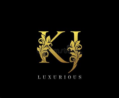 golden letter kj logo icon initial letter k and j design vector stock illustration