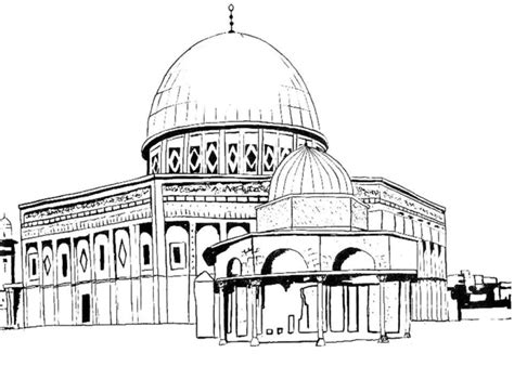 sketsa gambar masjid terbaik terlengkap