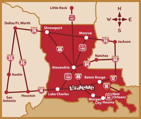 United States With Street Names Louisiana Printable Map Of Lafayette