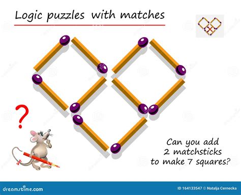Logical Puzzle Game With Matches For Children And Adults Can You Add 2