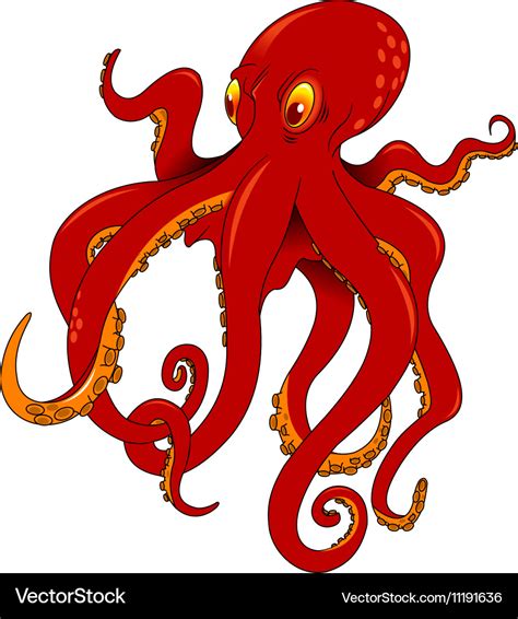 Octopus Cartoon Royalty Free Vector Image Vectorstock