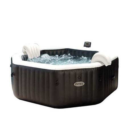 Brand Fusion 6 Person 140 Jet Round Inflatable Hot Tub In Black