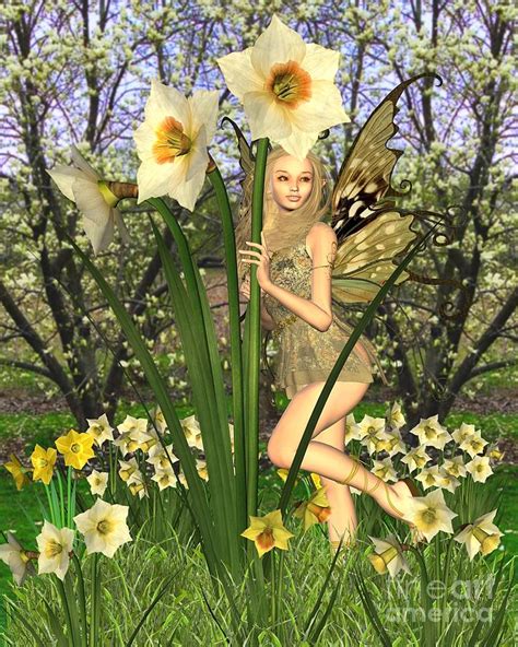 Daffodil Fairy Digital Art By Fairy Fantasies Fine Art America