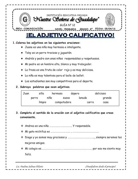Adjetivos Calificativos Para Niños De Primaria Acerca De Las Casas