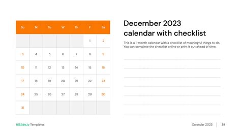 December 2023 Calendar With Checklis Template