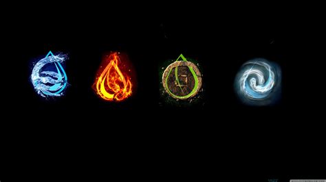 wallpaper elemental water fire wind earth avatar the last airbender 3554x1999