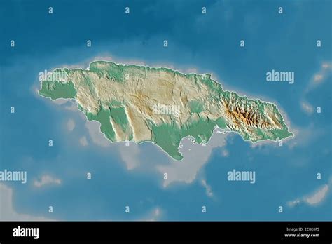 Extended Area Of Jamaica With Country Outline International And