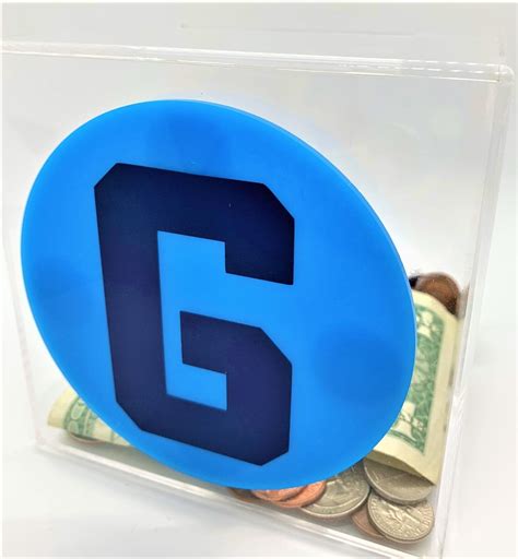 MONEY BOX for KIDS (light blue) | Initial Money Box | Custom Money Bank | Custom Acrylic Money 