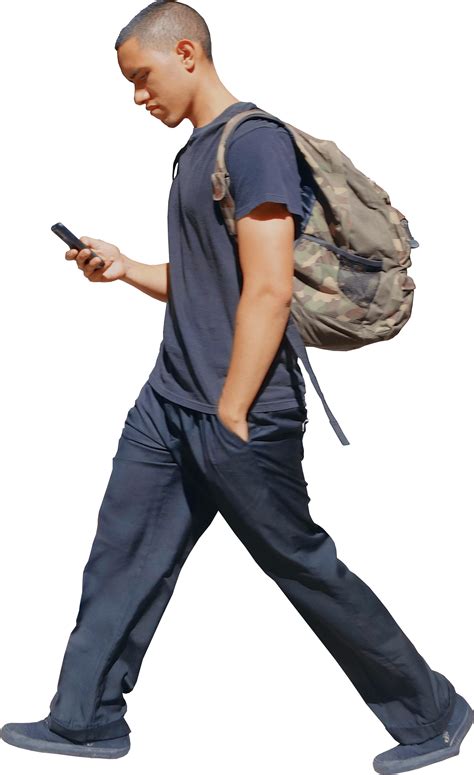 Download Person Walking Side View - Person Walking With Phone - HD Transparent PNG - NicePNG.com