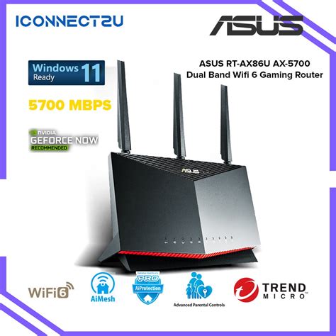 Asus Ax5700 Rt Ax86u Wifi 6 Ax Aimesh Ps5 Compatible 25g Port Mobile