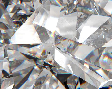 Realistic Diamond Crystal With Caustic Close Up Texture Background 3d