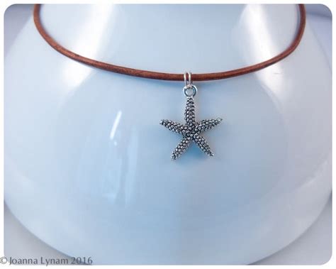 Items Similar To Starfish Charm Necklace Leather Charm Necklace With