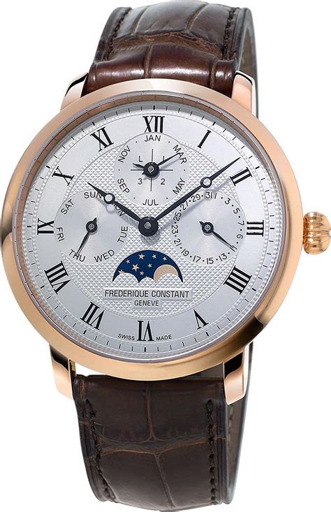 Lyst Frederique Constant Fc 775mc4s4 Slimline Perpetual Calendar Rose