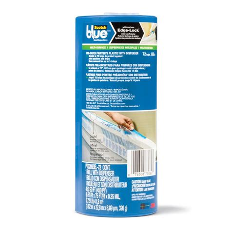 3m Scotchblue 6 Ft X 75 Ft Pre Taped Painters Plastic With Cutter