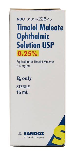 Timolol Maleate Generic Ophthalmic Solution 025 15 Ml