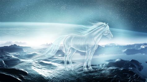 Artistic Picture Of Horse With Sky And Stars Background Hd Horse
