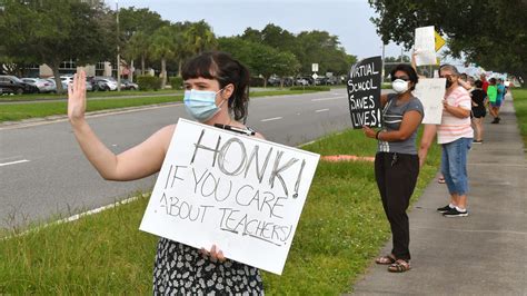 Teachers And Supporters Protest Against Reopening Brevard Schools