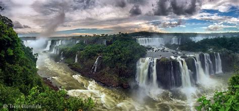 13 Shot Wide Angle Panorama Of The Iguazu Falls One Of The Worlds