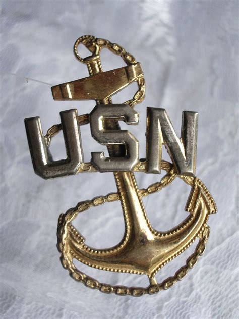 Vintage United States Navy Usn Anchor Pin Sterling Silver