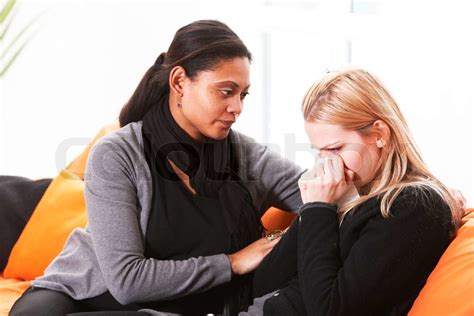 Two Female Friends Consoling Each Other Stock Image Colourbox