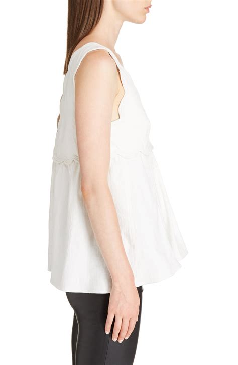Isabel Marant Wigstone Scallop Neck Cotton Top In Ecru | ModeSens